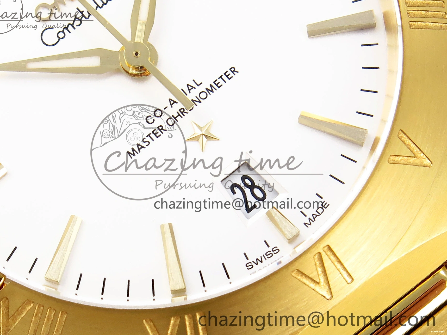 0303 Constellation 39mm YG ASWF 1:1 Best Edition White Dial on YG Bracelet A Casual 7780